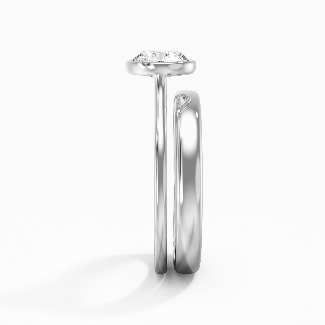 Solitaire Bezel Bridal Set 1.00ct Moissanite