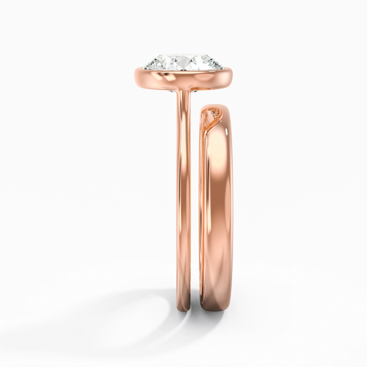 Solitaire Bezel Bridal Set 2.00ct Moissanite
