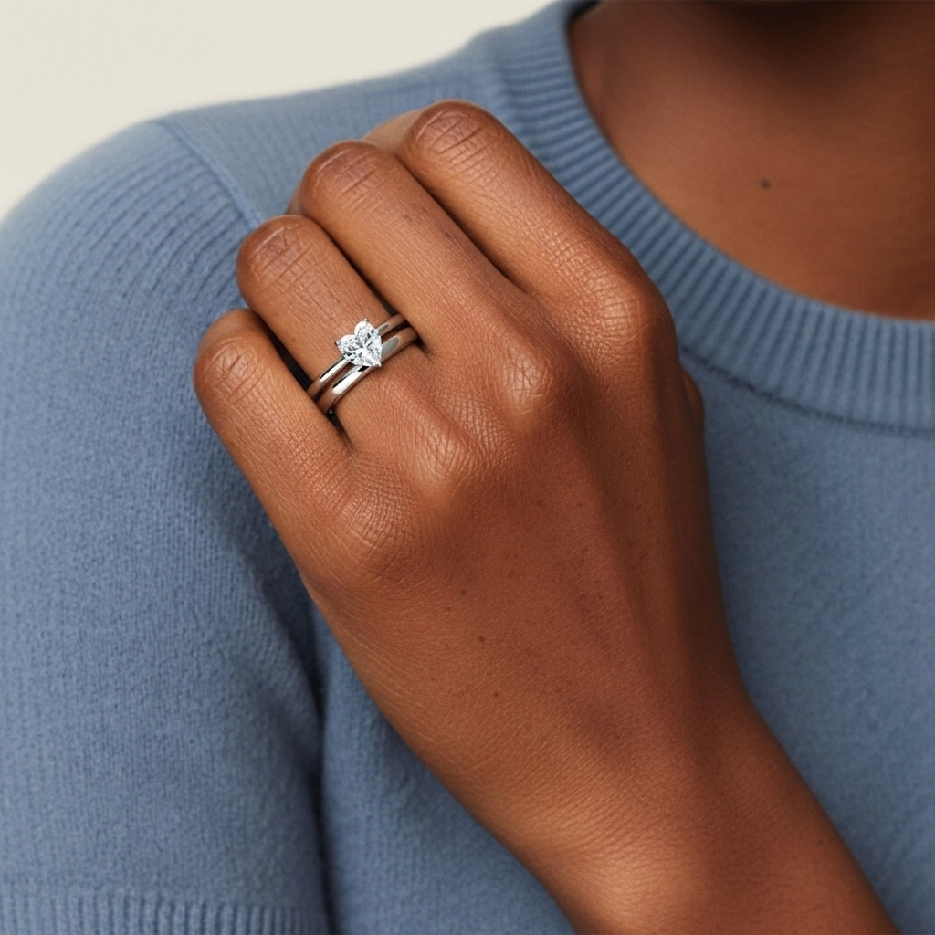 14K White Gold Cathedral East West Traditional Shank Bridal Set