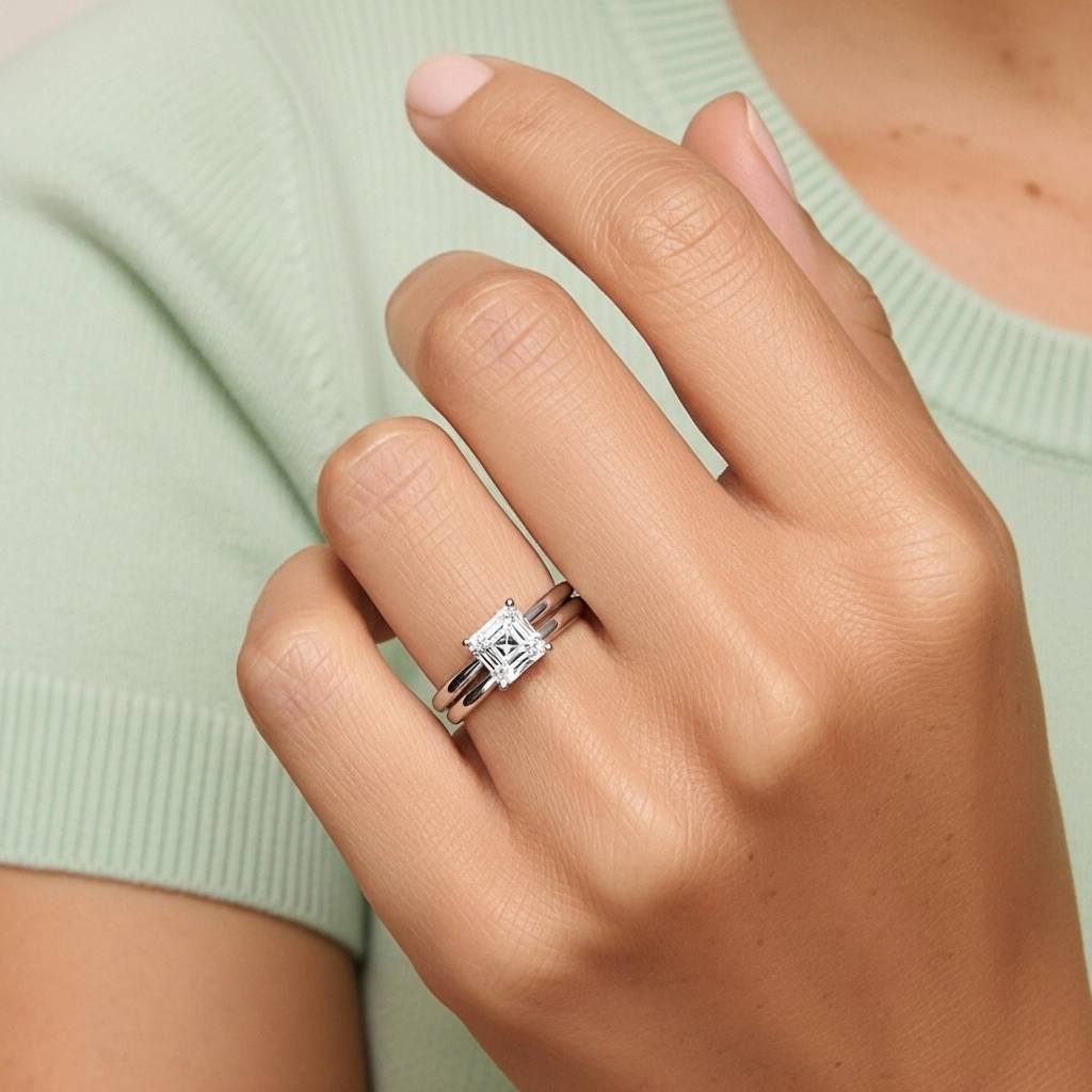 Platino Solitario Pata tradicional Conjunto Nupcial