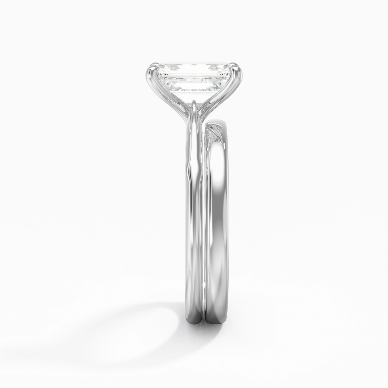 14K White Gold Solitaire Traditional Shank Bridal Set