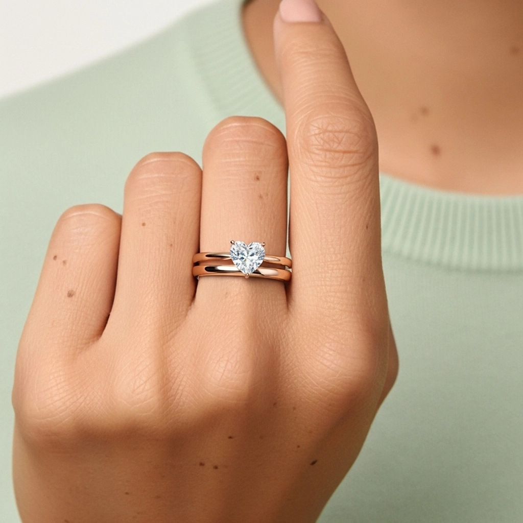 18K Rose Gold Solitaire Traditional Shank Bridal Set