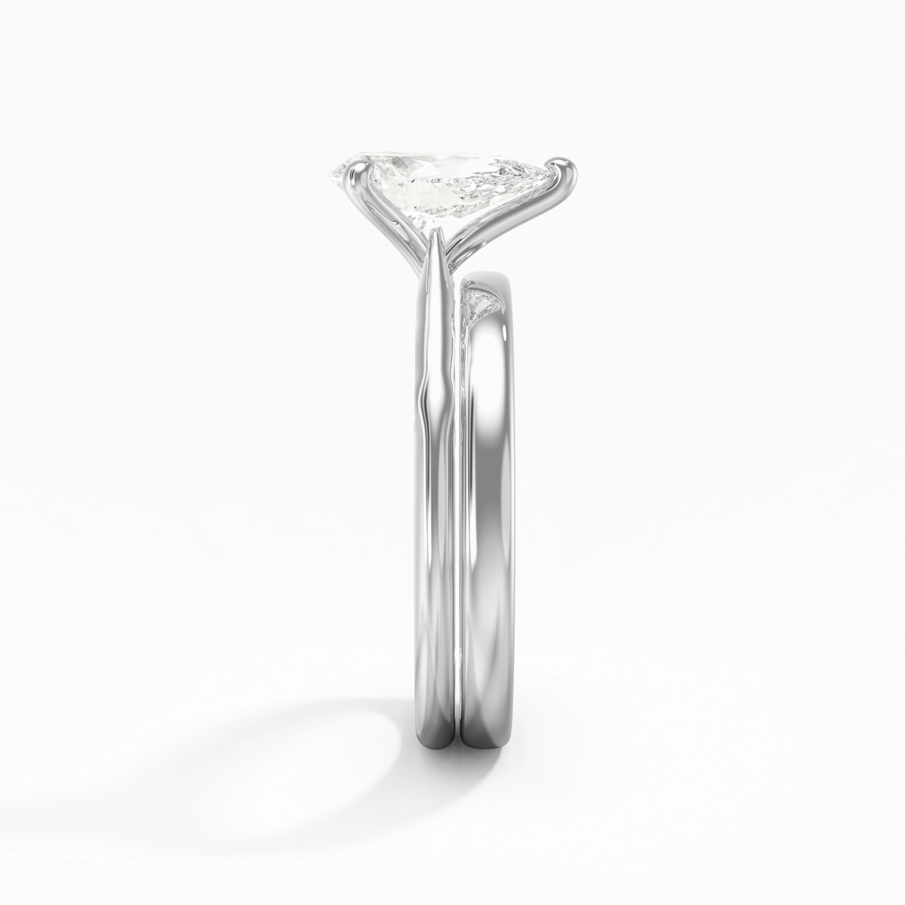 14K White Gold Solitaire Traditional Shank Bridal Set