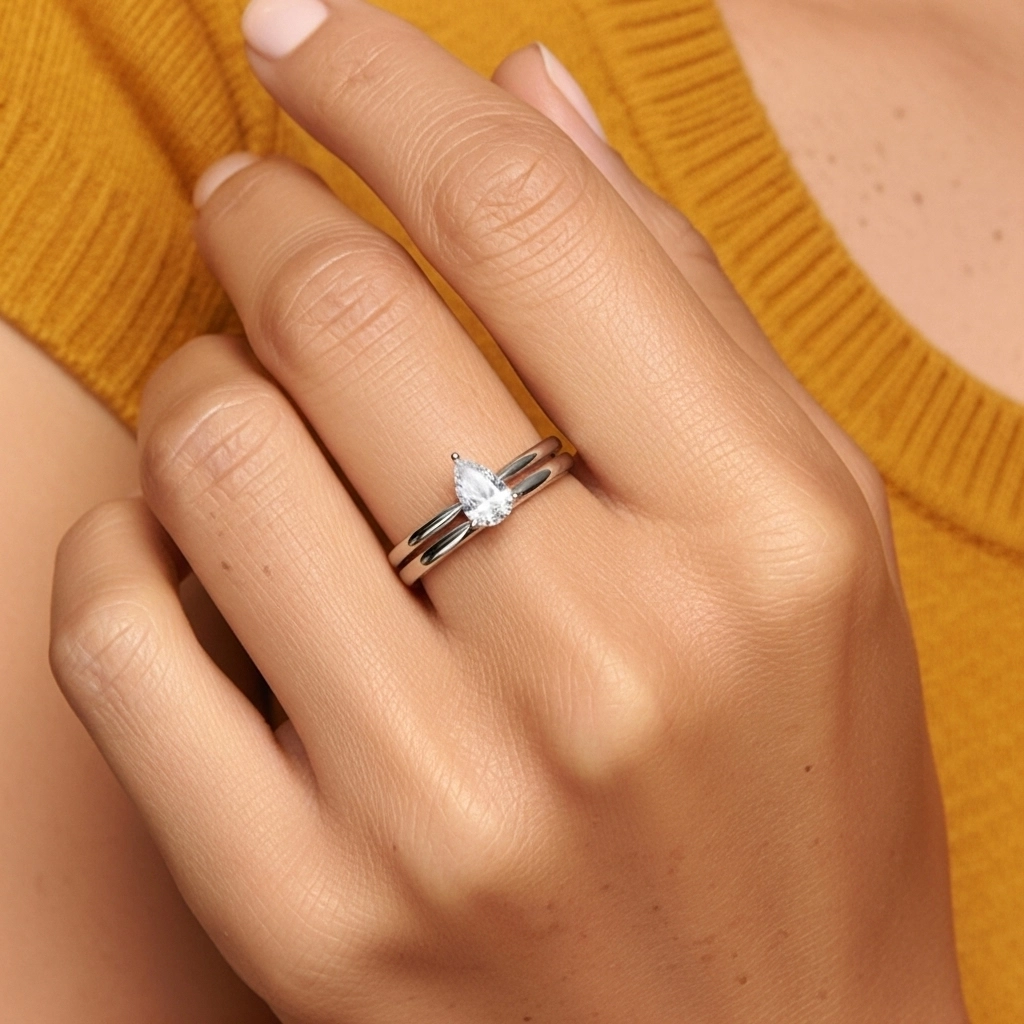 Platino Solitario Pata tradicional Conjunto Nupcial