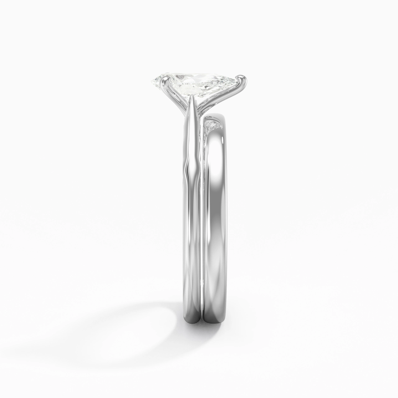 14K White Gold Solitaire Traditional Shank Bridal Set