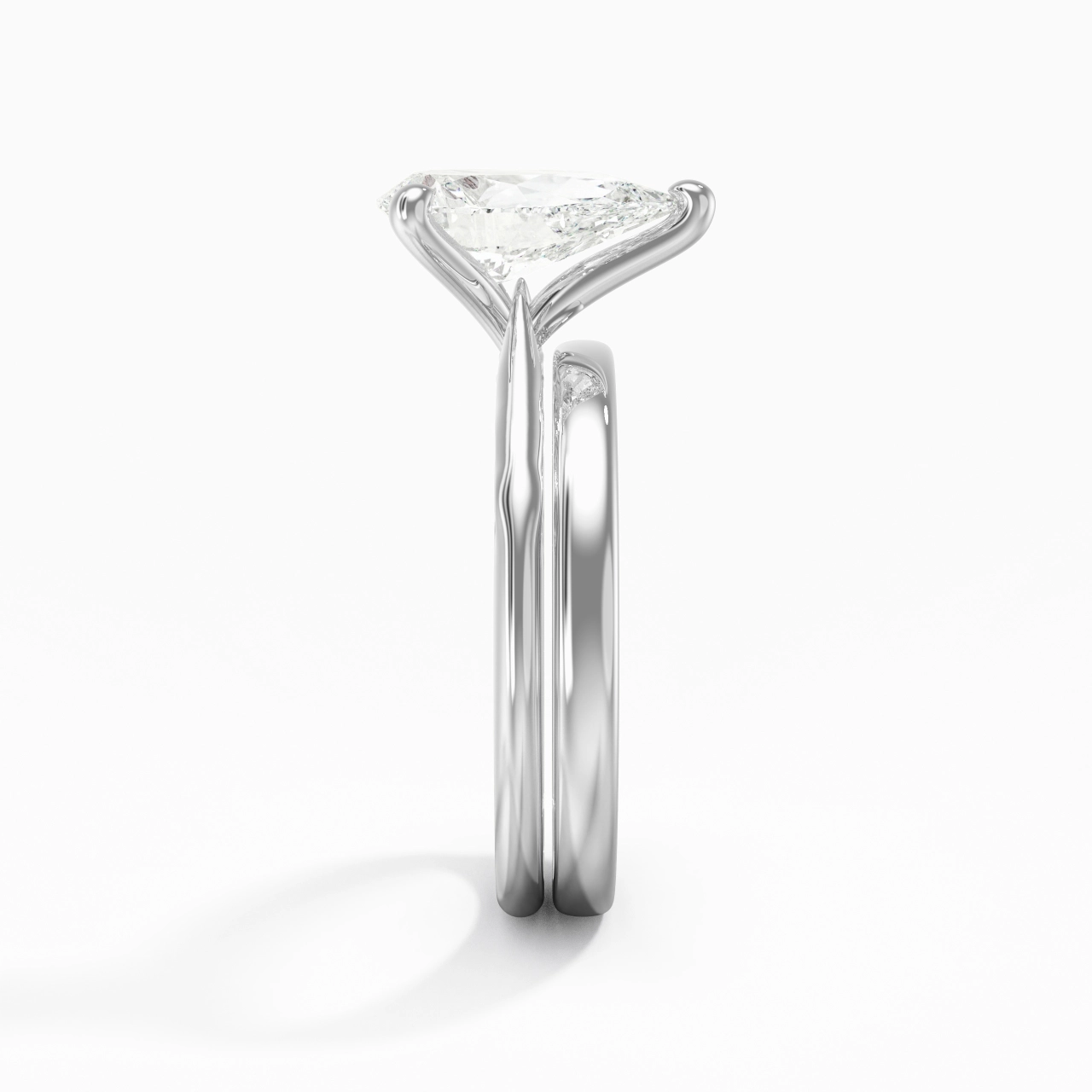 14K White Gold Solitaire Traditional Shank Bridal Set