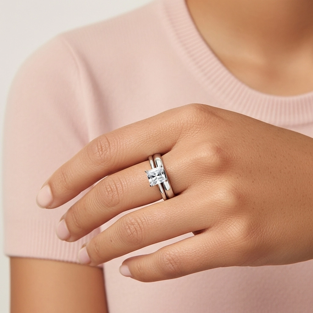 Platinum Solitaire Traditional Shank Bridal Set