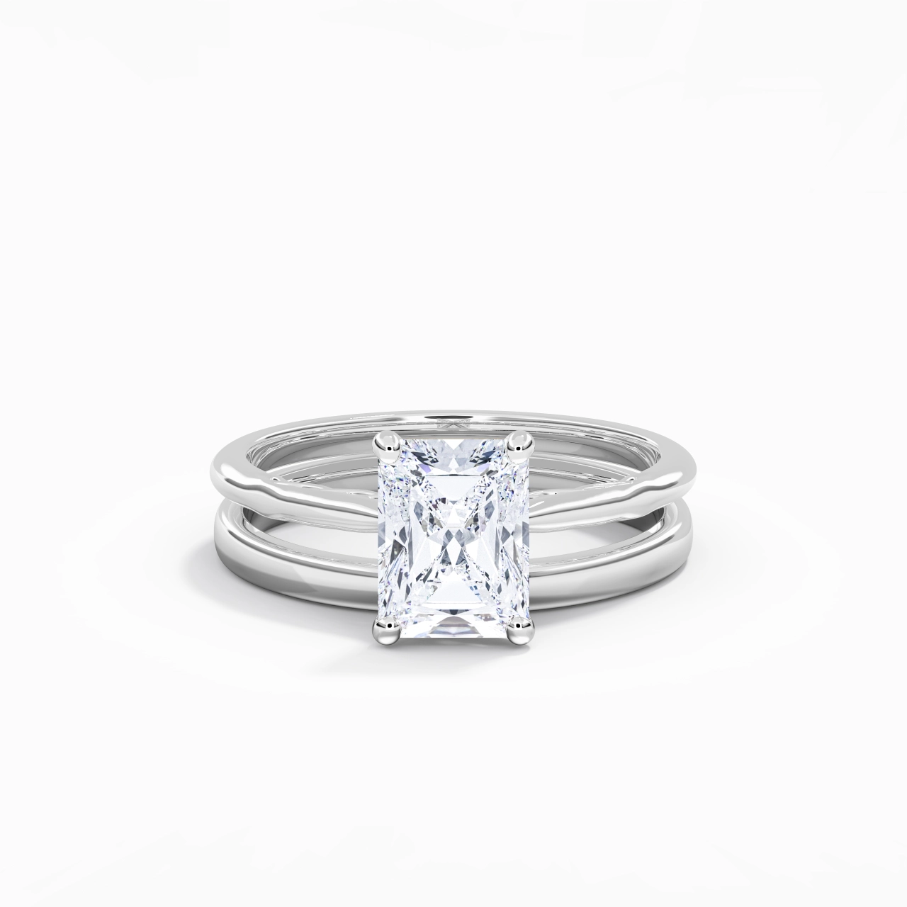 Platinum Solitaire Traditional Shank Bridal Set