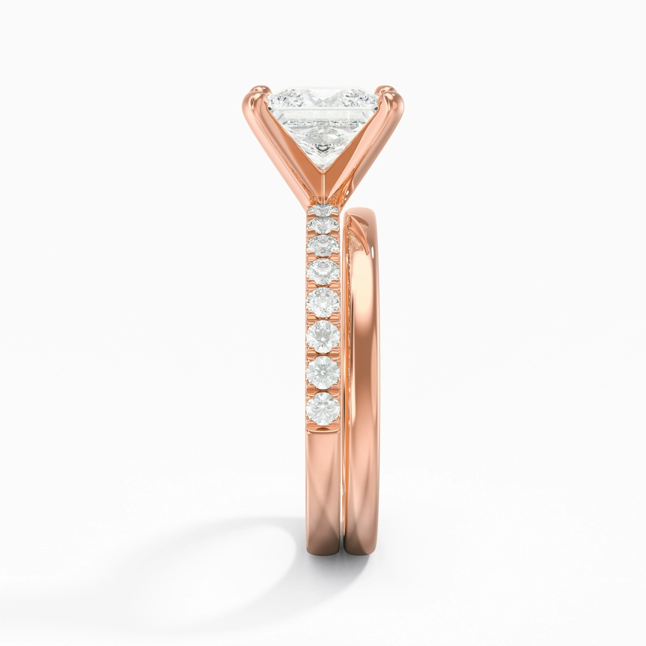 Simple Princess 2.00ct Moissanite Wedding Ring Set