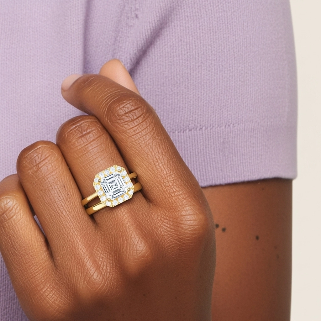 Chapado Art Deco Conjunto Nupcial