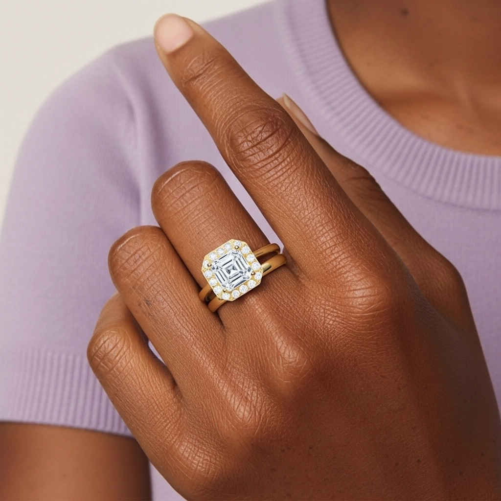 Chapado Art Deco Conjunto Nupcial