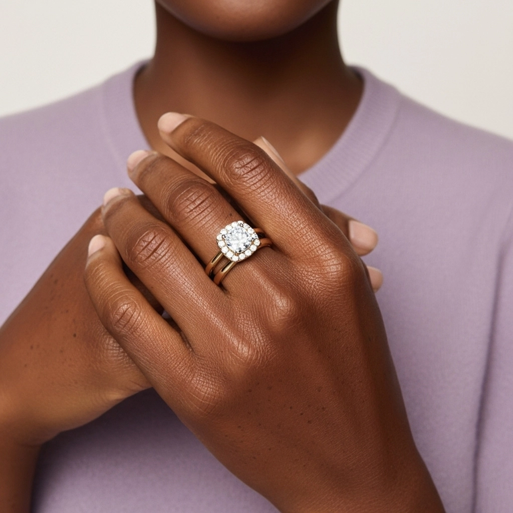 Chapado Art Deco Conjunto Nupcial