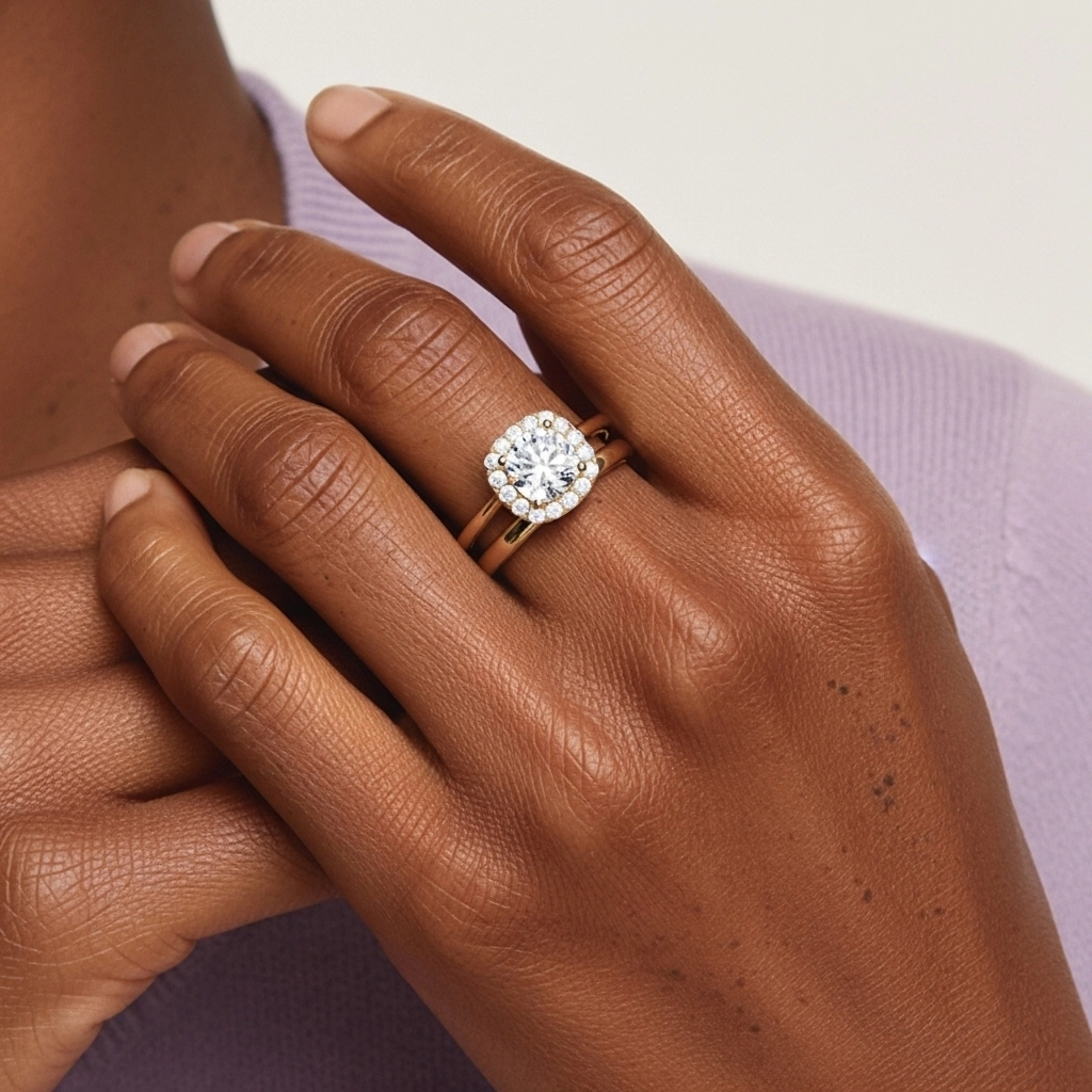 Chapado Art Deco Conjunto Nupcial