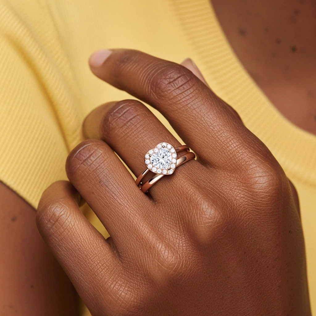 Chapado Art Deco Conjunto Nupcial