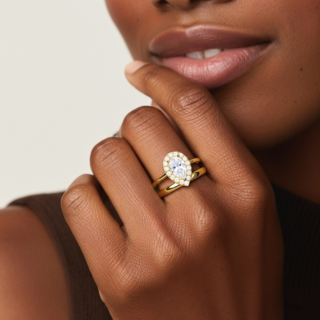 Plated Art Deco Bridal Set