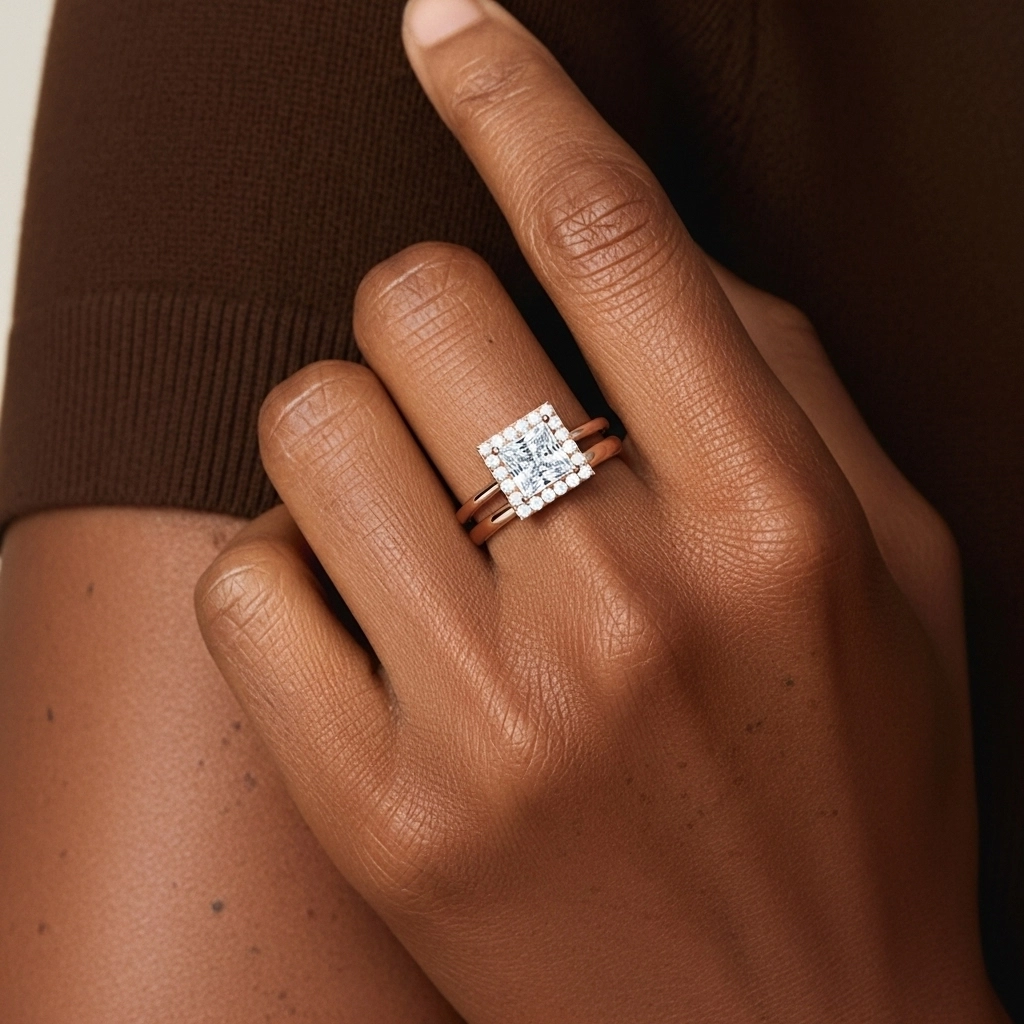 Chapado Art Deco Conjunto Nupcial