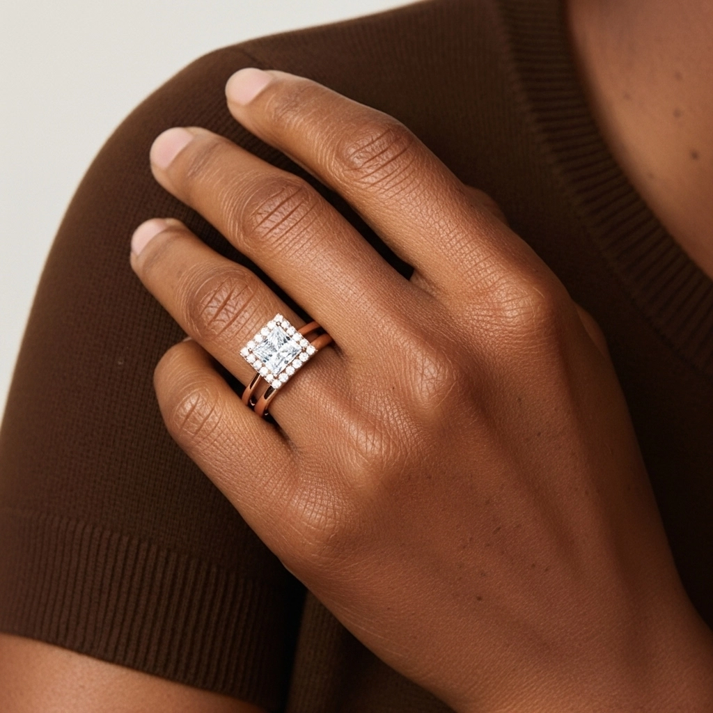 Chapado Art Deco Conjunto Nupcial