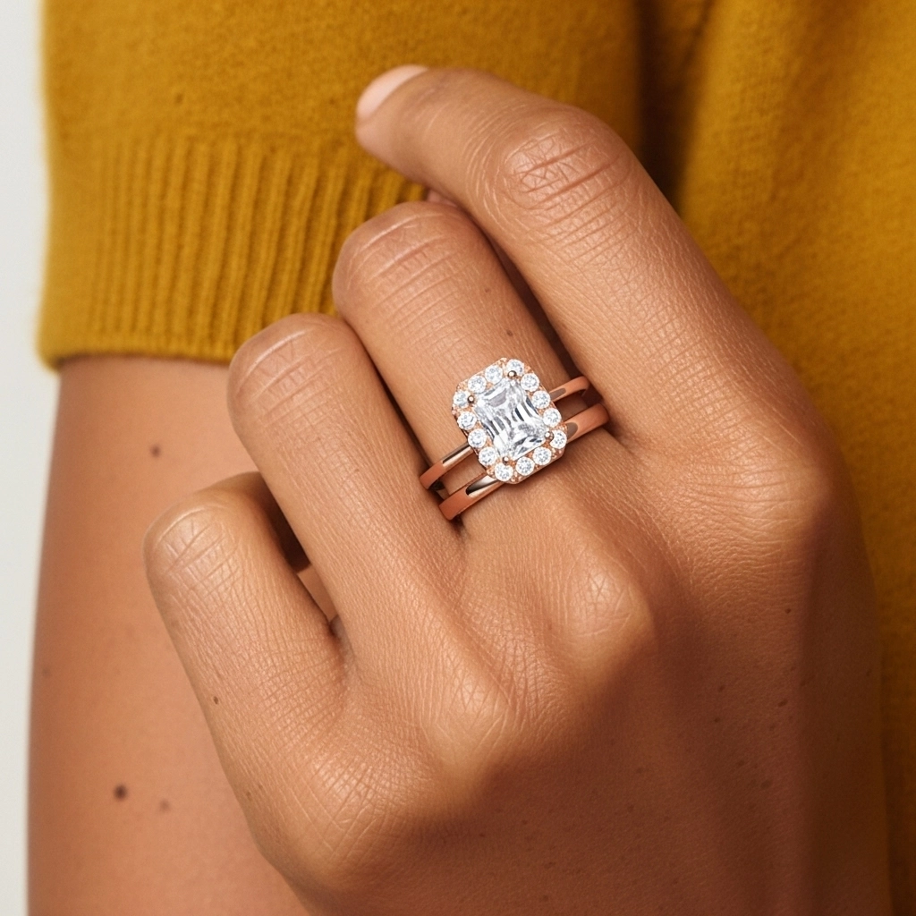 Chapado Art Deco Conjunto Nupcial