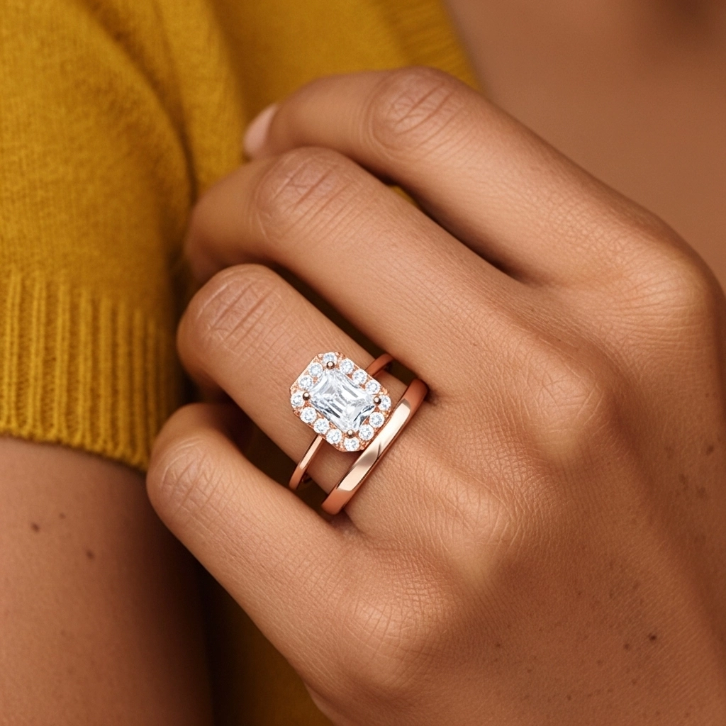 Chapado Art Deco Conjunto Nupcial