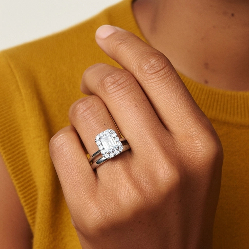 Chapado Art Deco Conjunto Nupcial