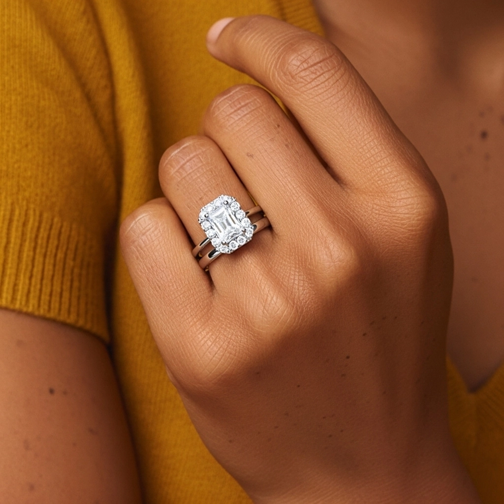 Chapado Art Deco Conjunto Nupcial