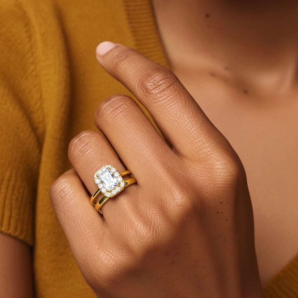 Plated Art Deco Bridal Set