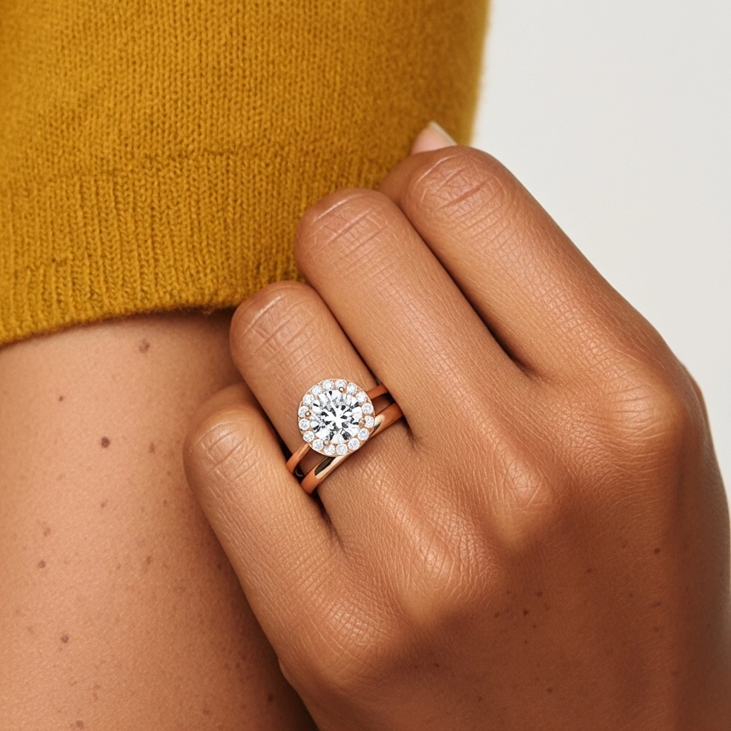 Chapado Art Deco Conjunto Nupcial