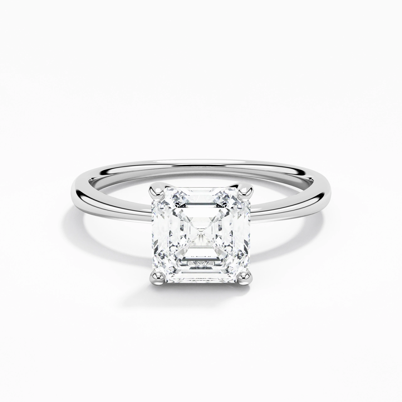 Classic Asscher Cut Engagement Ring