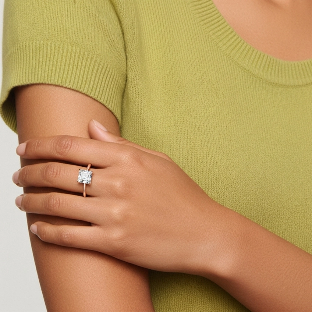 Classic Asscher Cut Engagement Ring