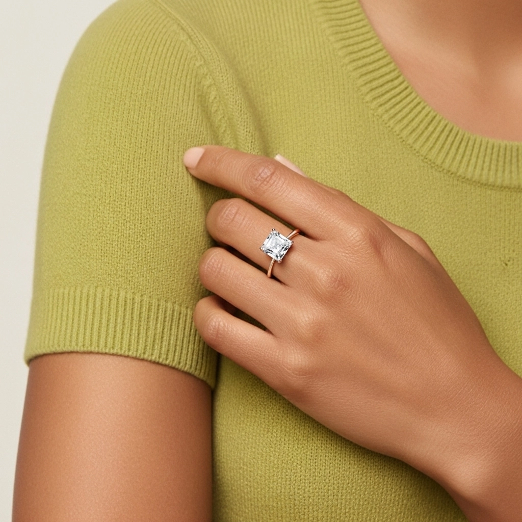 Classic Asscher Cut Engagement Ring