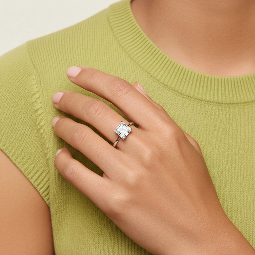 Classic Asscher Cut Engagement Ring