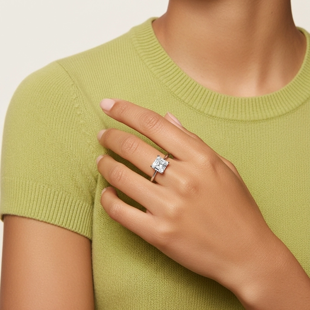 Classic Asscher Cut Engagement Ring