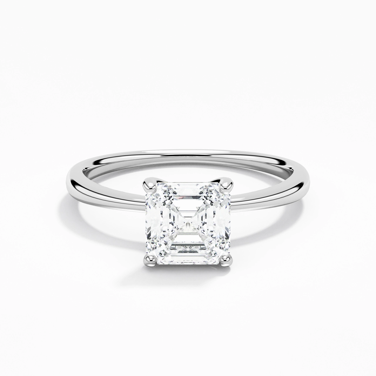 Classic Asscher Cut Engagement Ring