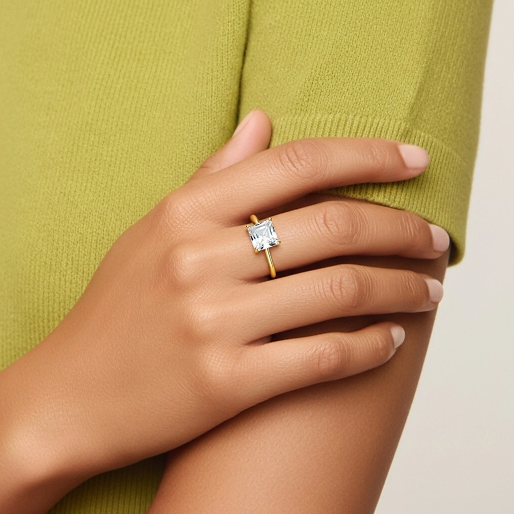 Classic Asscher Cut Engagement Ring