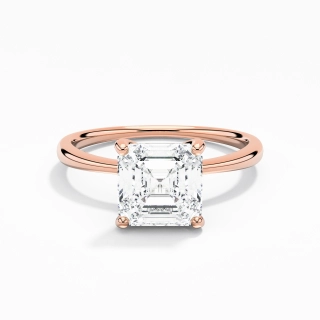 Classique Asscher Coupé Bague de fiançailles