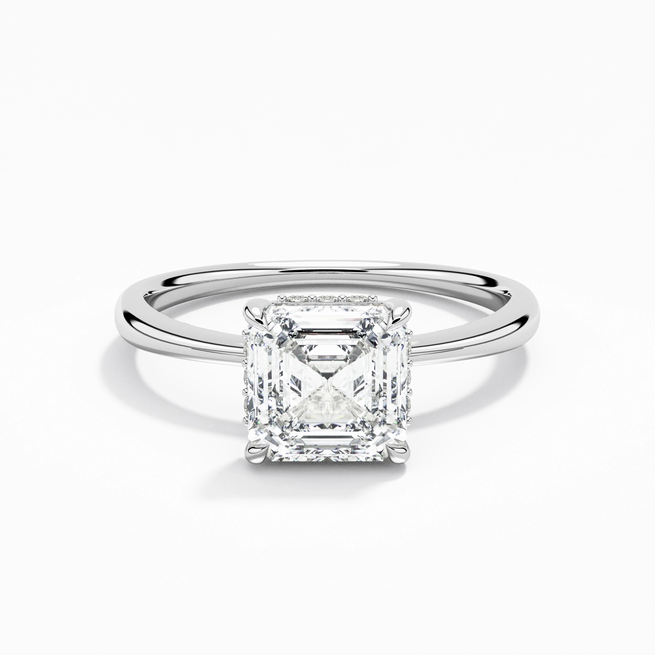 Classic Asscher 1.50ct Moissanite Engagement Ring