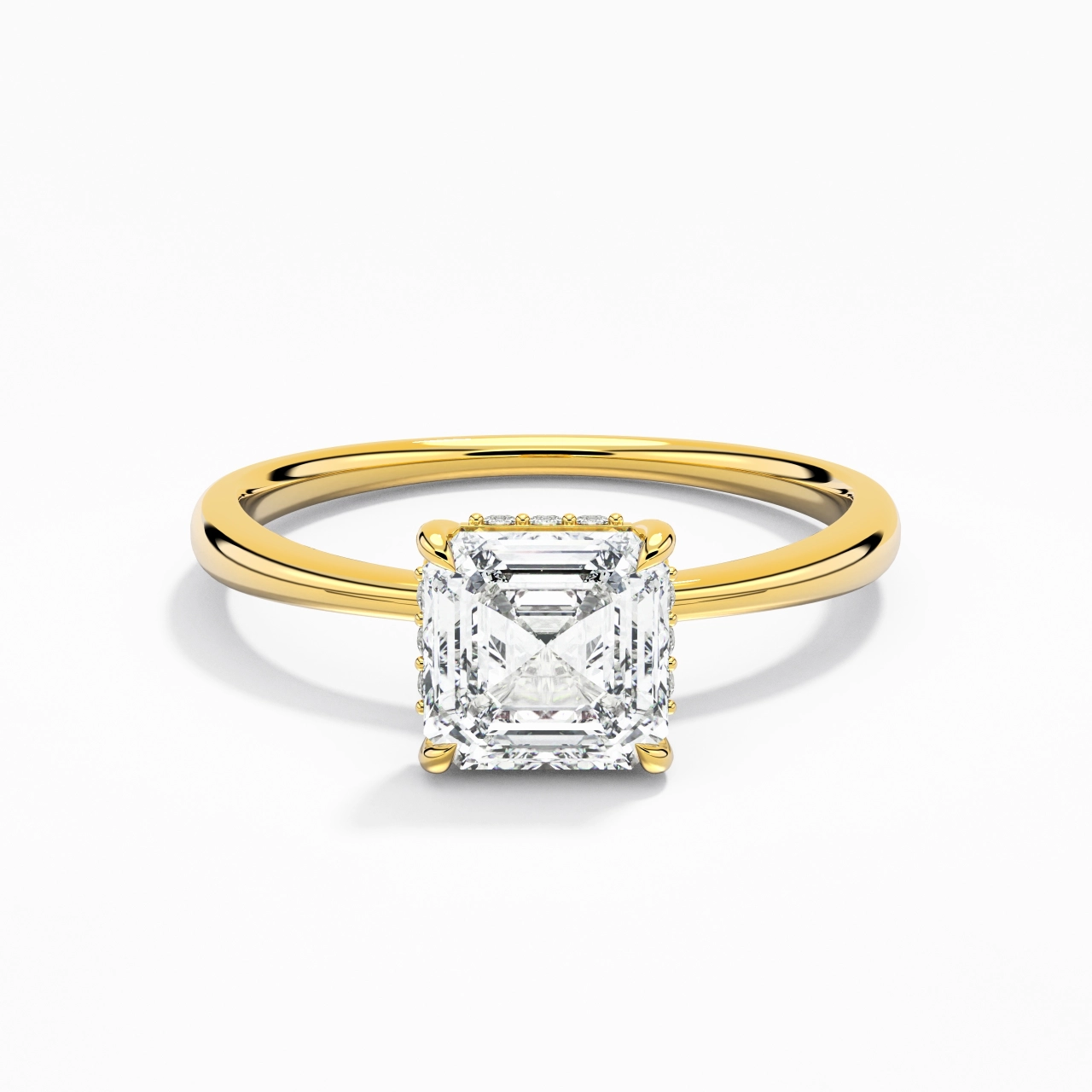 Classic Asscher 1.00ct Moissanite Engagement Ring