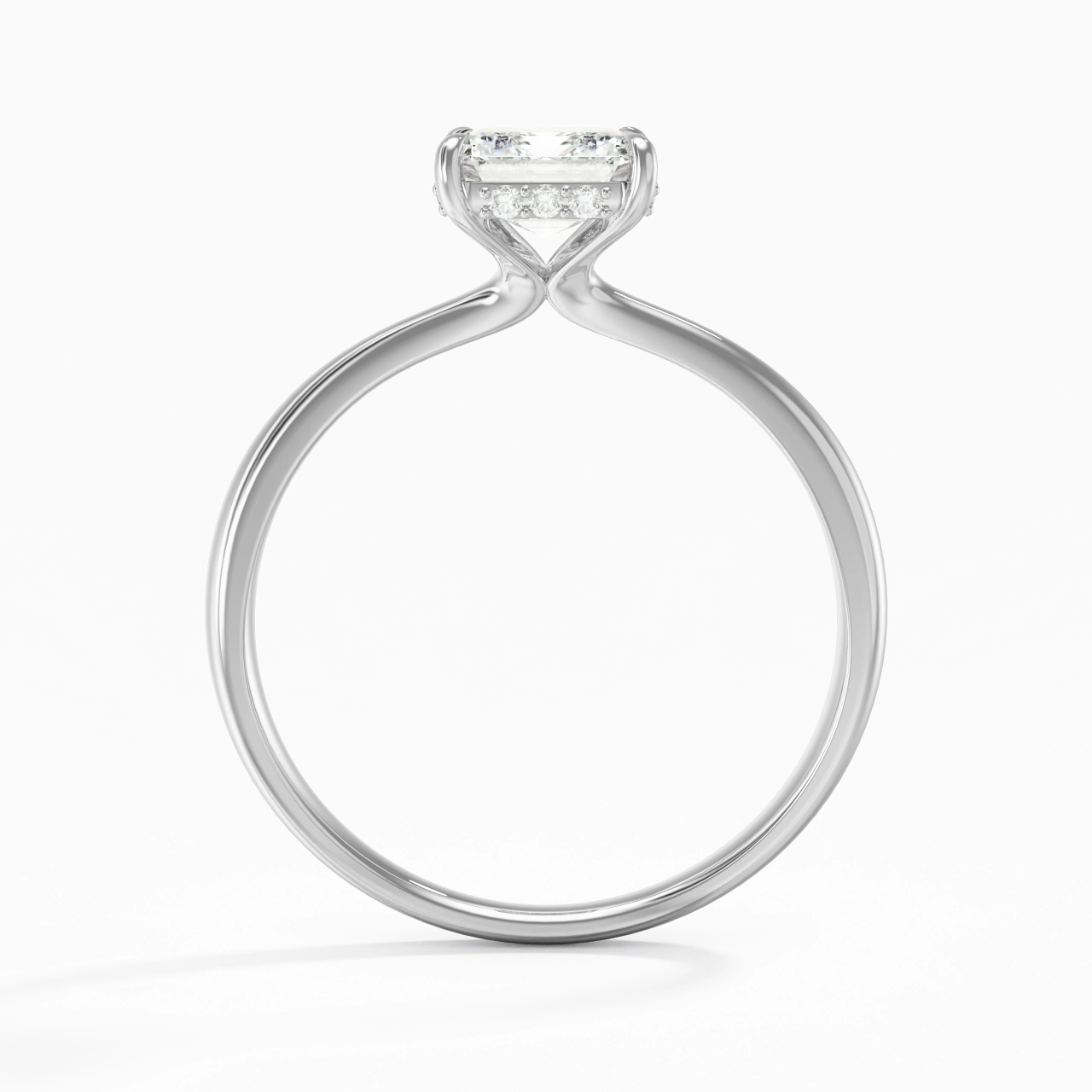 Classic Asscher 1.00ct Moissanite Engagement Ring