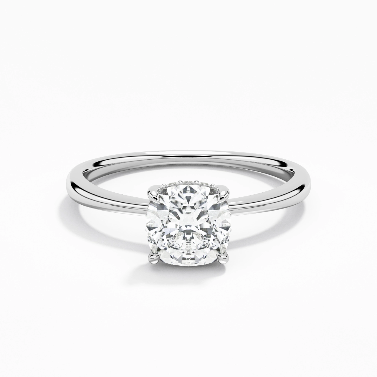 Classic Cushion 1.00ct Moissanite Engagement Ring