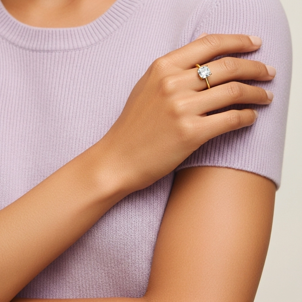 Classic Cushion 1.00ct Cubic Zirconia Engagement Ring