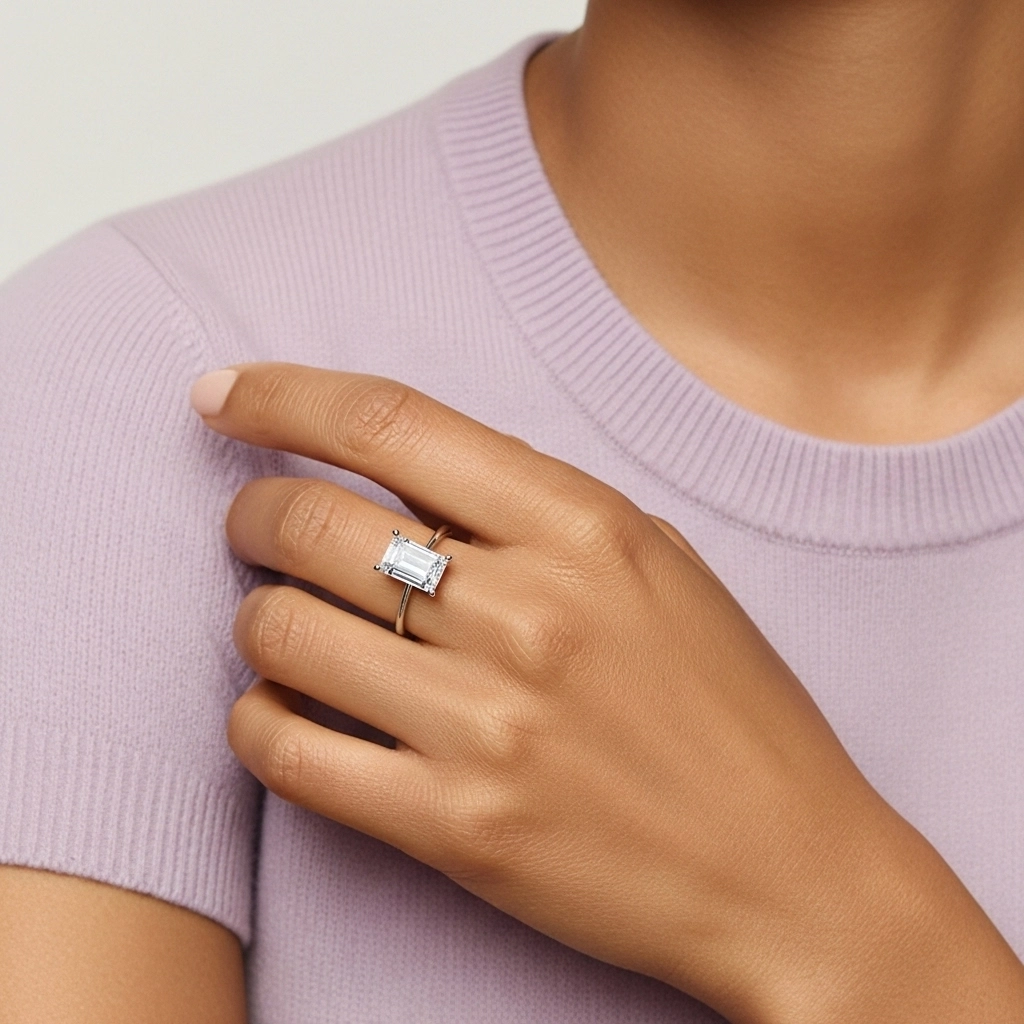 Classic Emerald 2.00ct Cubic Zirconia Engagement Ring