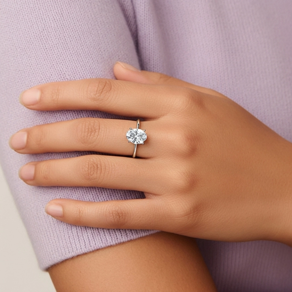 Classic Oval 1.00ct Cubic Zirconia Engagement Ring