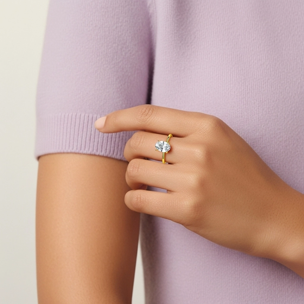 Classic Oval 2.00ct Cubic Zirconia Engagement Ring