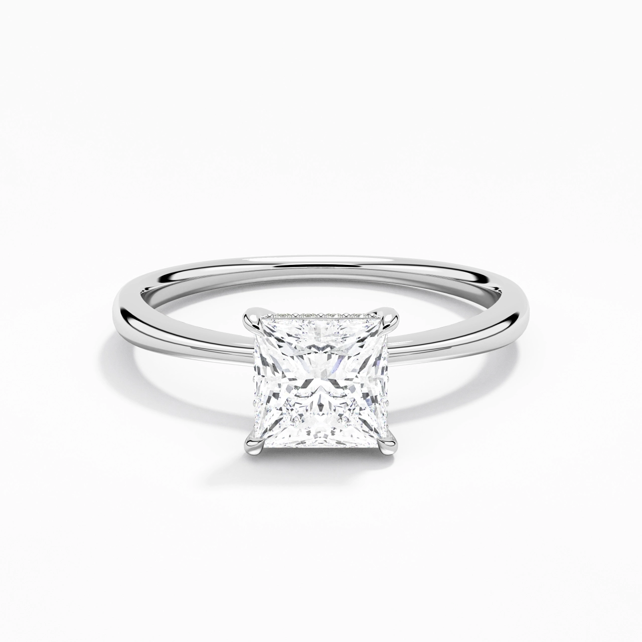 Classic Princess 1.00ct Moissanite Engagement Ring