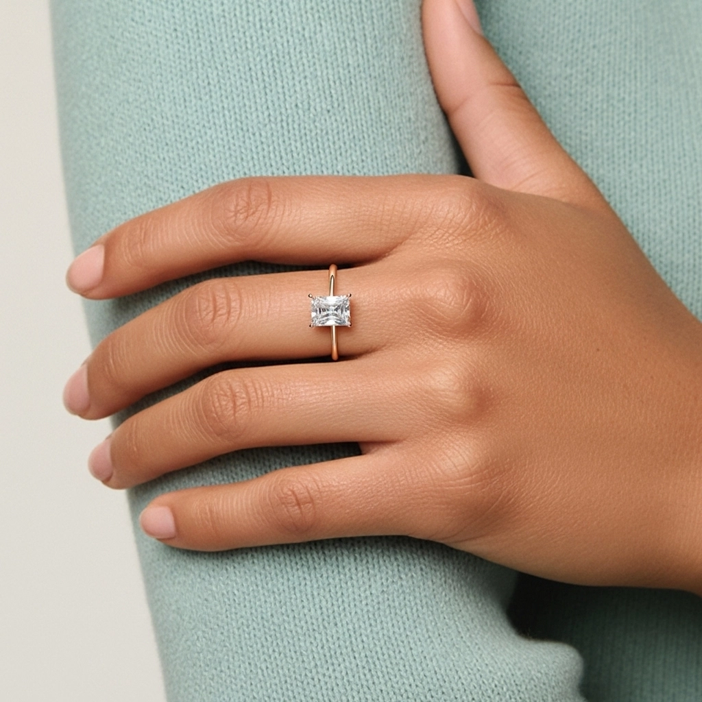 Classic Radiant 0.80ct Cubic Zirconia Engagement Ring