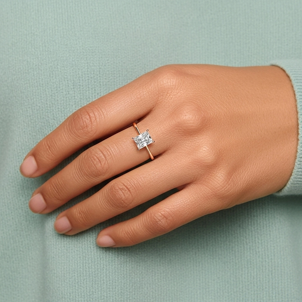 Classic Radiant 0.80ct Cubic Zirconia Engagement Ring