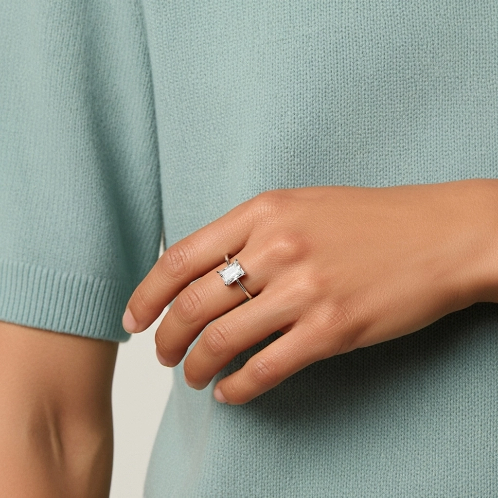 Classic Radiant 0.80ct Cubic Zirconia Engagement Ring