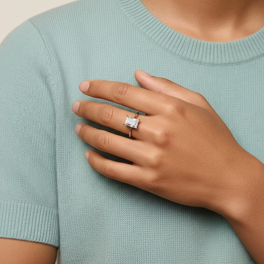 Classic Radiant 0.80ct Cubic Zirconia Engagement Ring