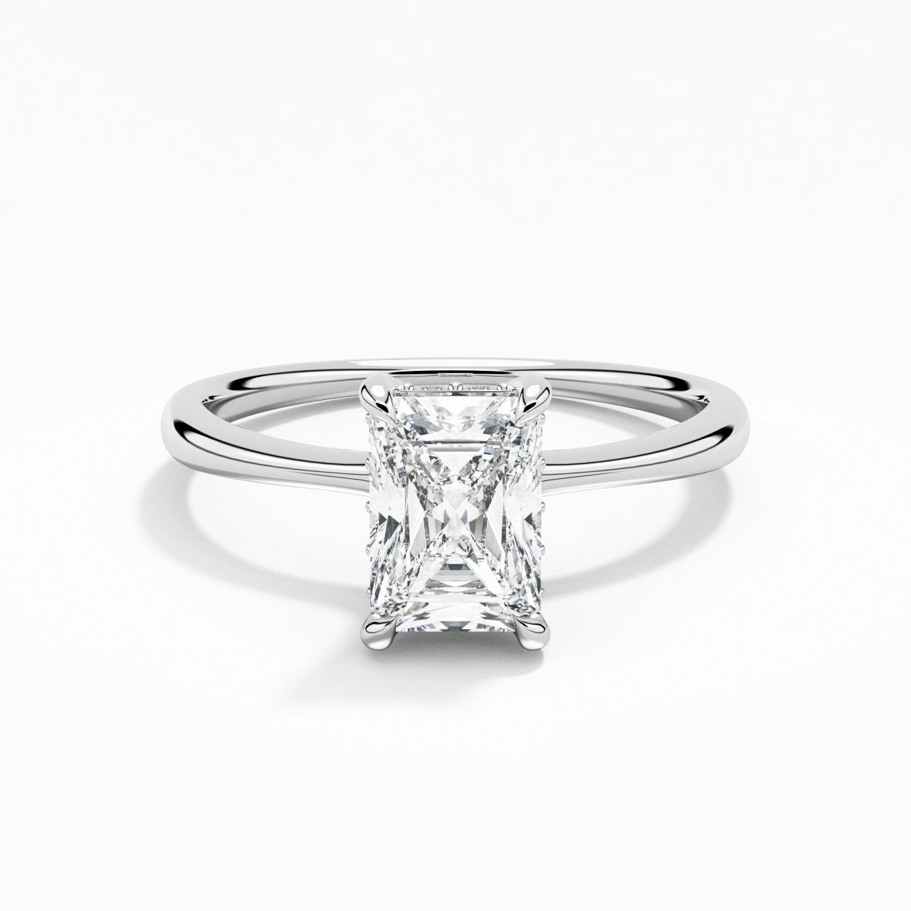 Classic Radiant 1.00ct Moissanite Engagement Ring