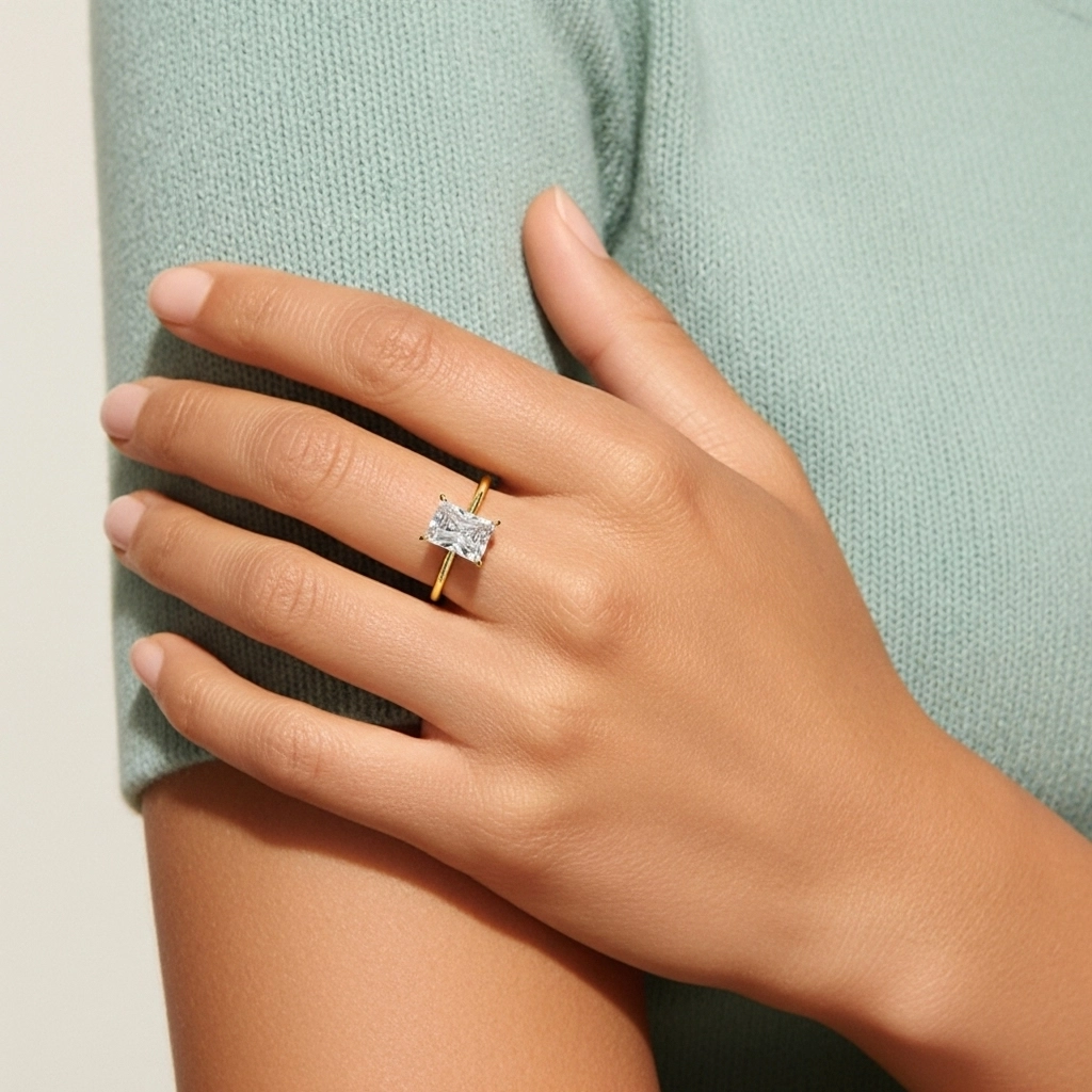 Classic Radiant 0.80ct Cubic Zirconia Engagement Ring